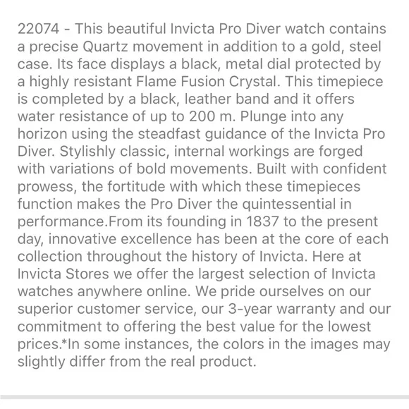 NWT - 22074 - Invicta Pro Diver Men’s Watch - Picture 2 of 10